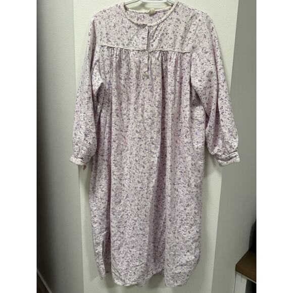 High Sierra Vintage Night Gown Long Size‎ Small Flannel Floral - Picture 1 of 11